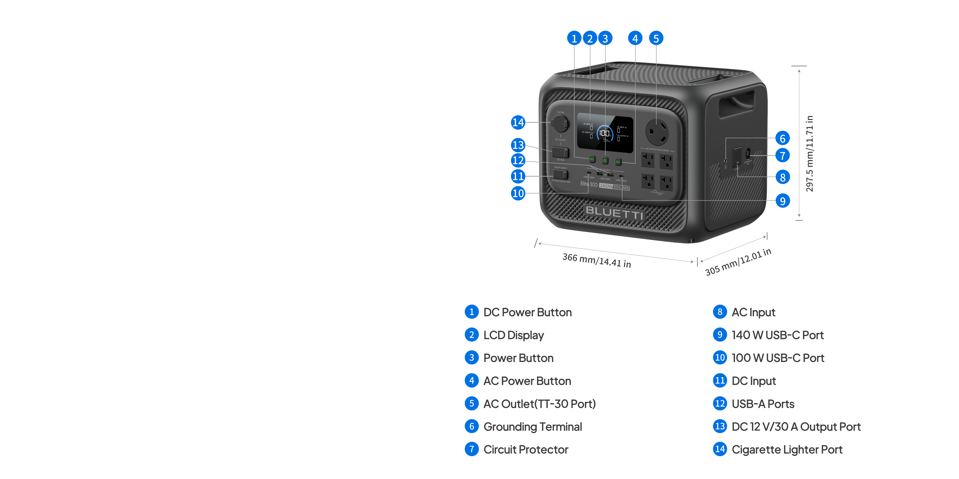 BLUETTI Elite 300 Portable Power Station 3,014Wh, 2,400W