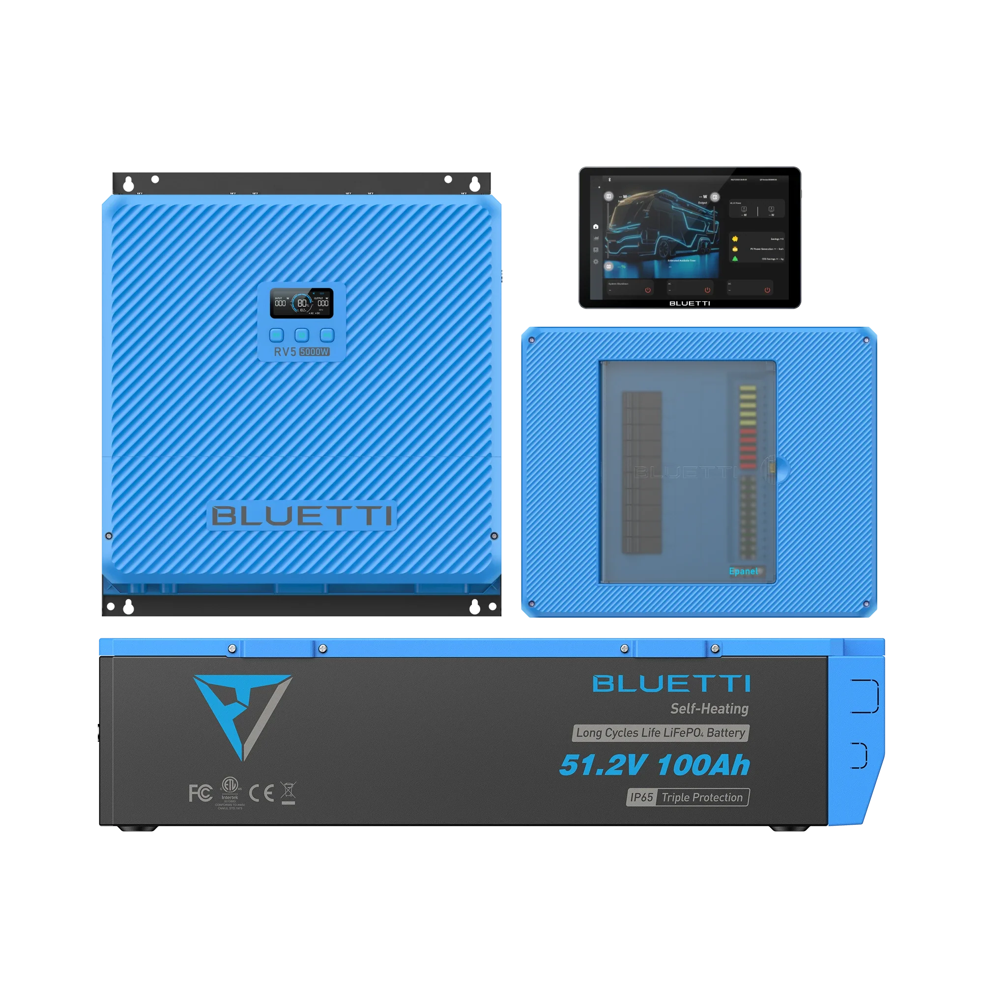 BLUETTI 5-in-1 power hub combines an inverter, MPPT solar charge controller, alternator charger, DC-DC converter, and circuit protection into one compact unit.