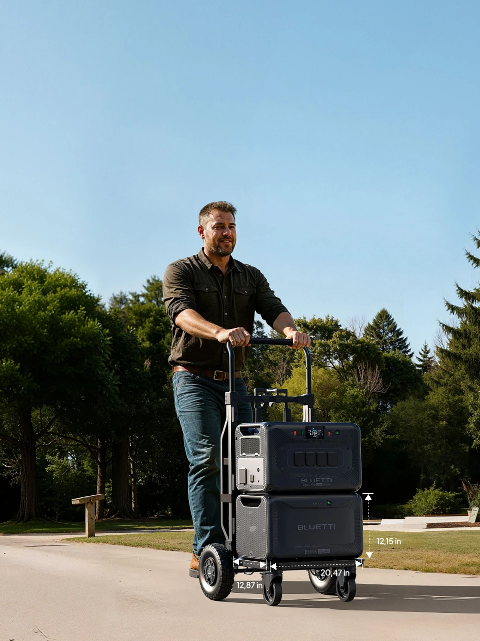 Attach B500K battery to the Foldable Trolley 2