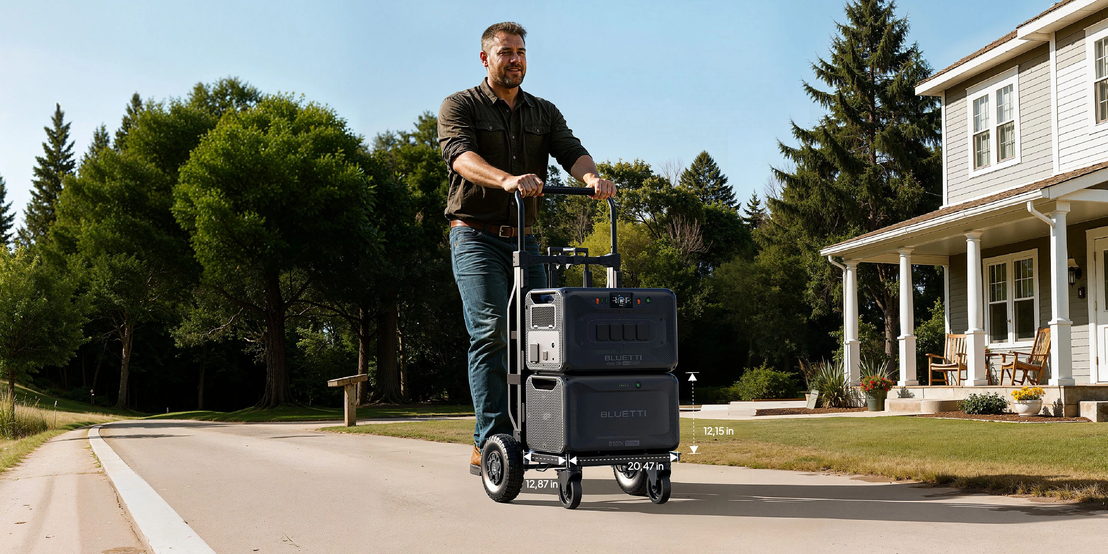 Attach B500K battery to the Foldable Trolley 2