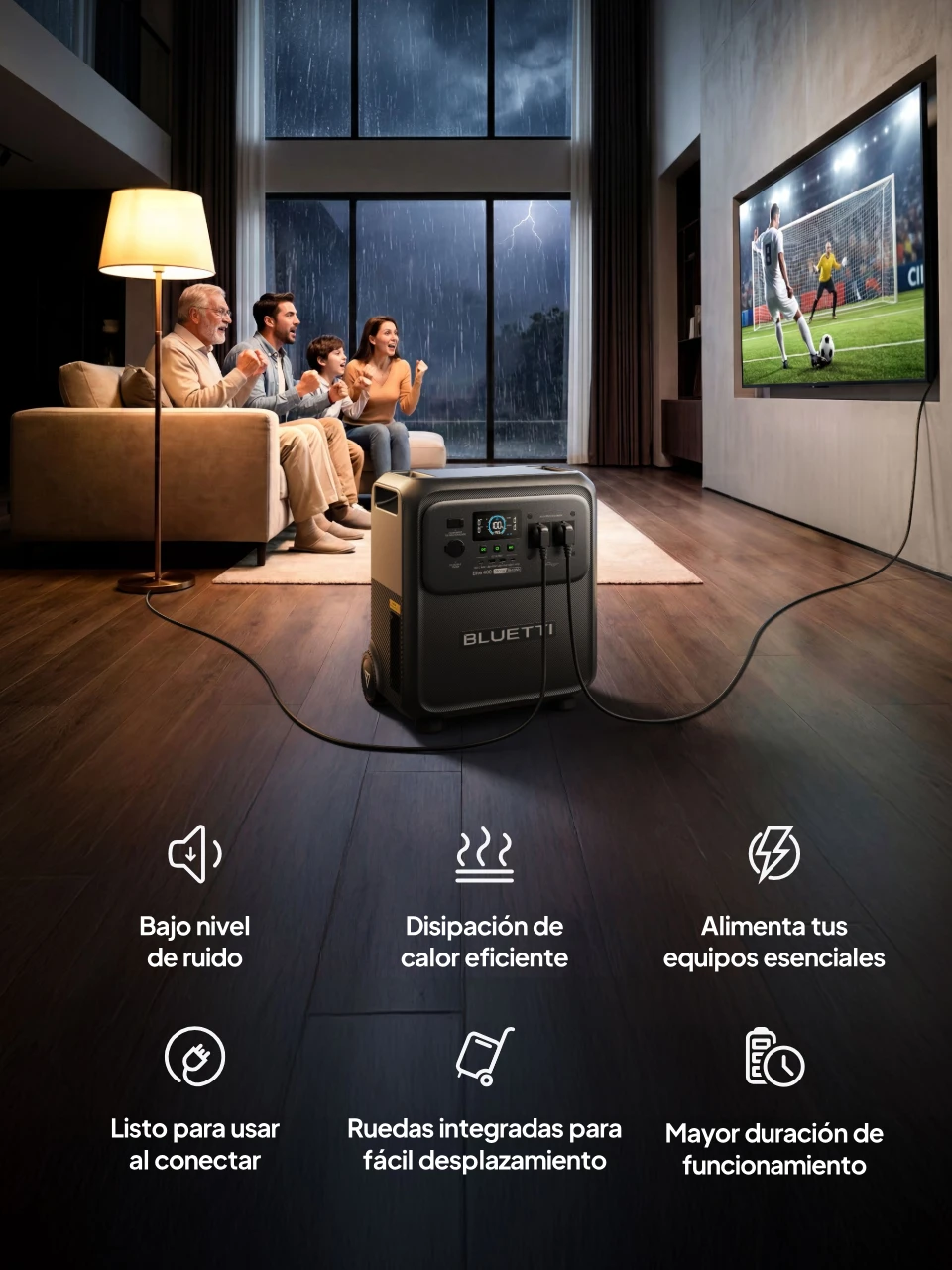 La batería Elite 400 de 4 kWh alimenta tus dispositivos esenciales.