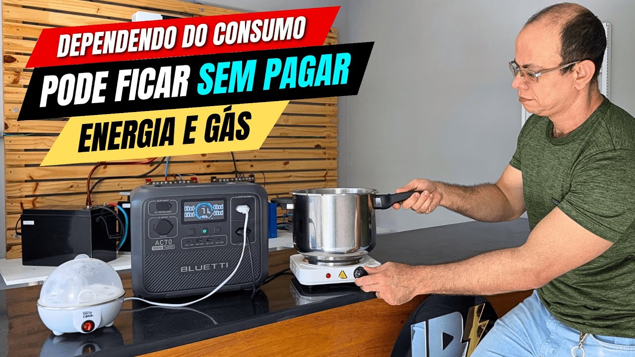 ⚡Estação de energia solar portátil Bluetti AC70 ligando MUITA COISA
