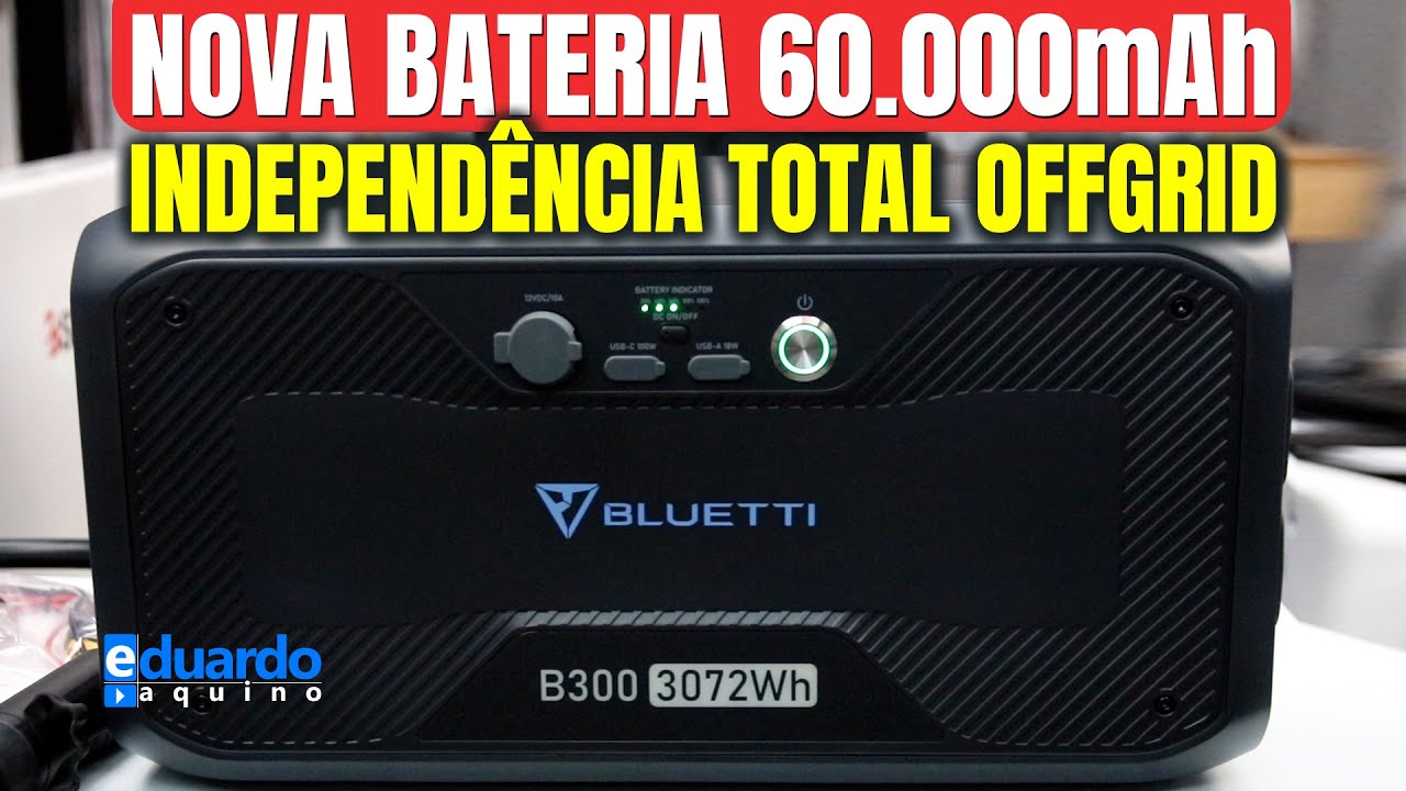 Bateria 60.000mAh LifePO4 B300 e AC200MAX BLUETTI para Solar Off Grid